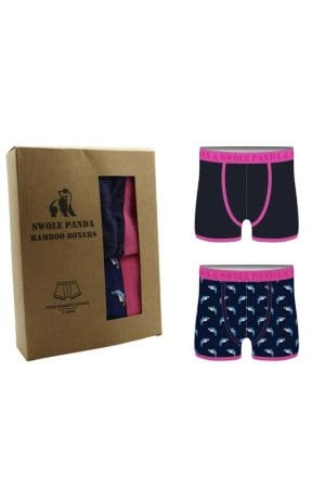 Pink/Navy Sharks 2-Pk Boxers